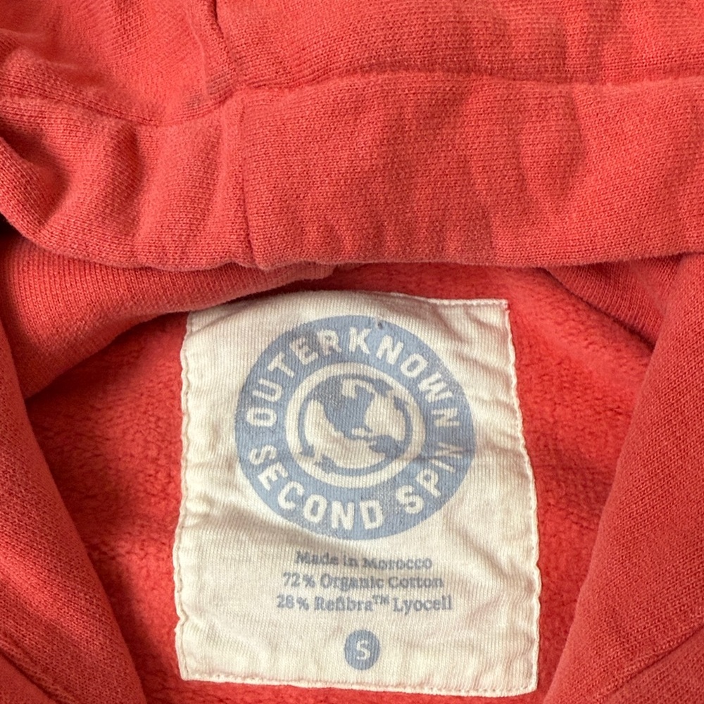 Outerknown Second Spin Organic Cotton Hoodie, Cranberry - Picture 6 of 6